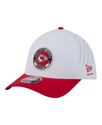 Men's White/Red Kansas City Chiefs Patch 39THIRTY A-Frame M-Crown Perforated Flex Hat
