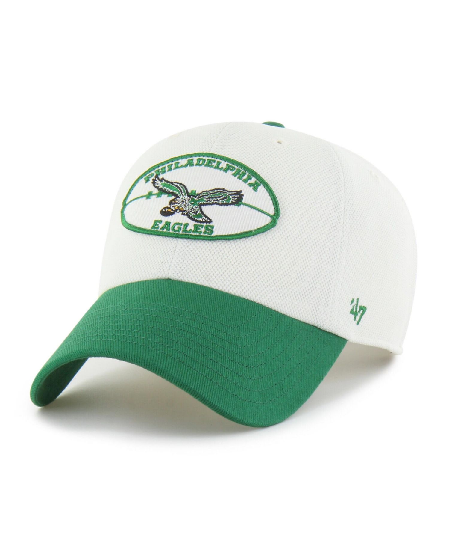 Men's Cream/Kelly Green Philadelphia Eagles Pique Patch Clean Up Adjustable Hat