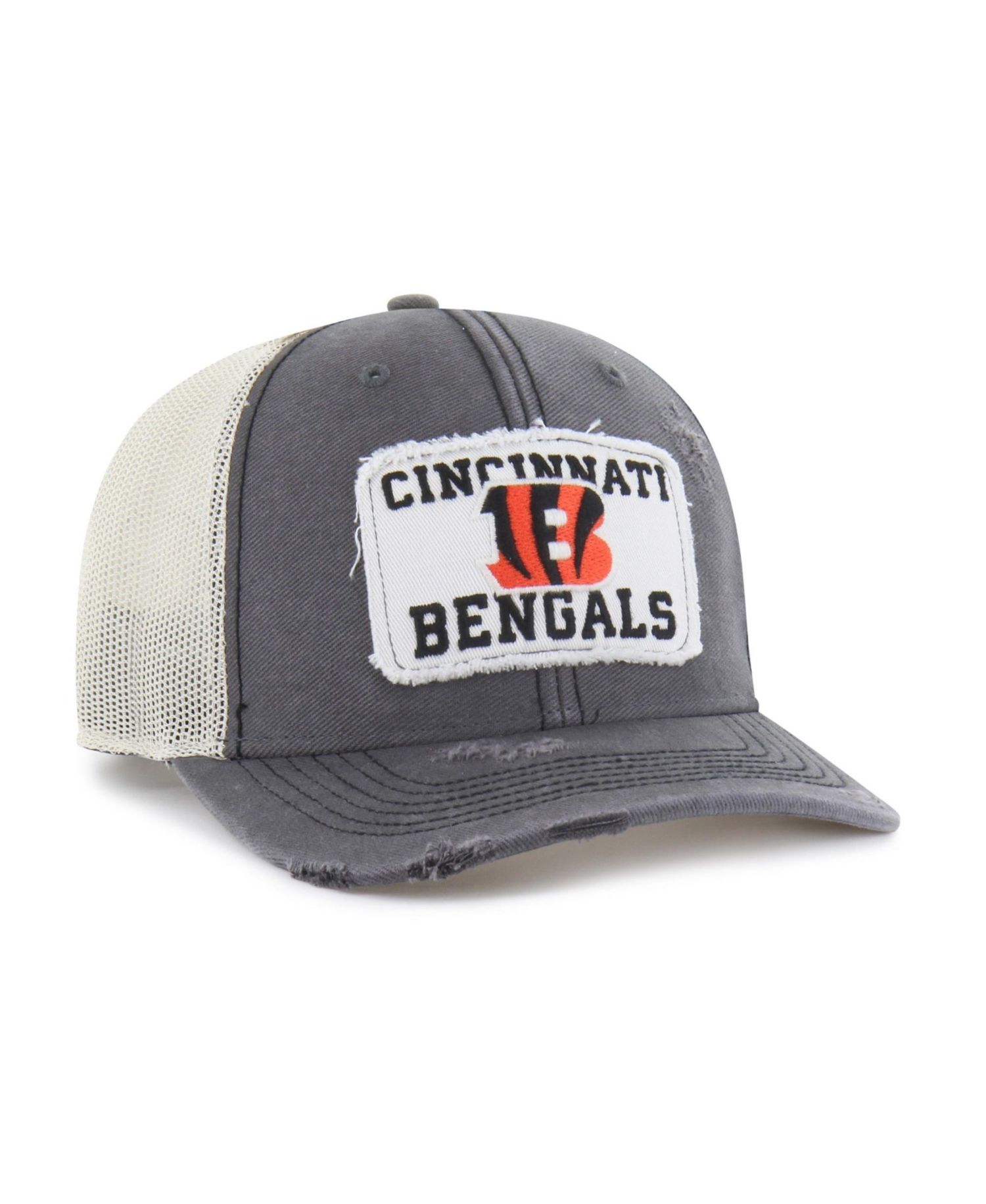 Men's Charcoal Cincinnati Bengals Egremont Well-Worn Adjustable Trucker Hat