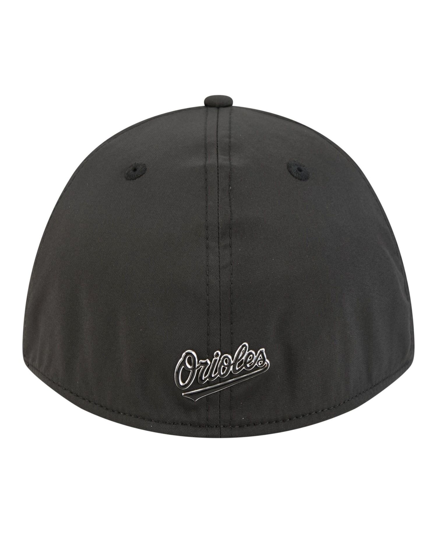 Men's Black Baltimore Orioles Metallic 39THIRTY M-Crown Flex Hat