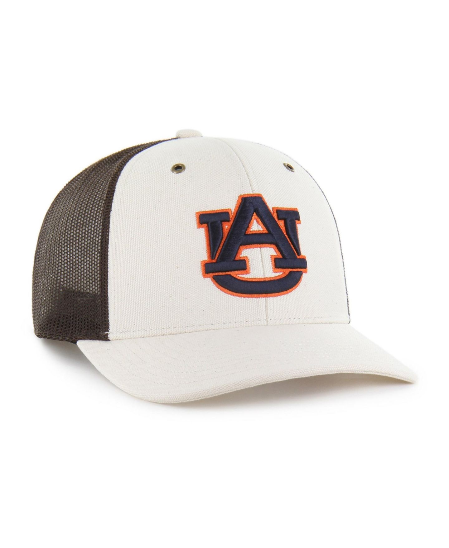 Мужская кепка Carhartt x '47 Brand Natural/Brown Auburn Tigers Undyed Trucker Adjustable Hat — фото 2