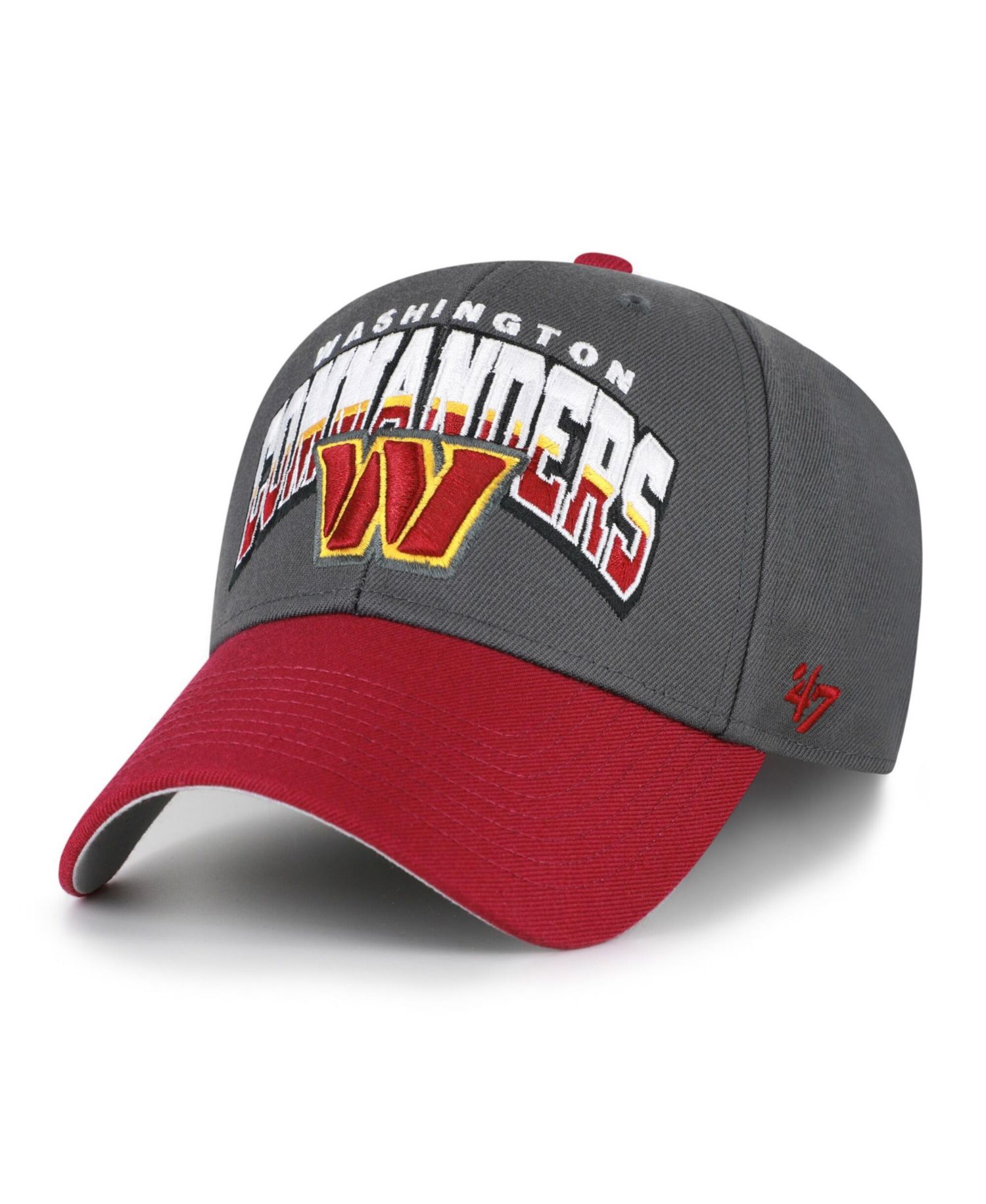 Men's Charcoal Washington Commanders Split Block MVP Adjustable Hat