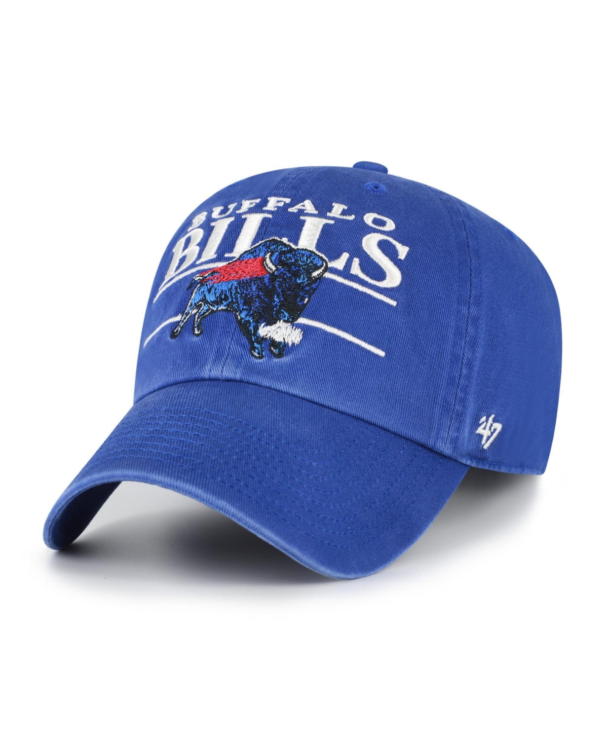 '47 Brand Men's Royal Buffalo Bills Throwback Graphic Clean Up Adjustable Hat
