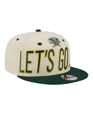 Men's Cream Athletics Oversized Slogan 9FIFTY Snapback Hat