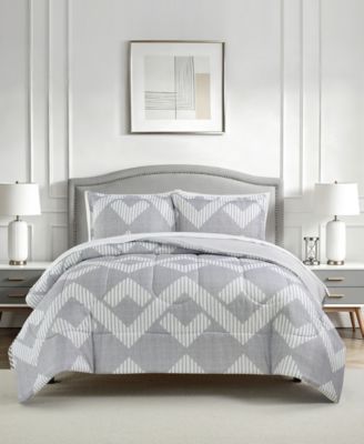 Colton Geo Reversible Microfiber 3-piece Comforter Set