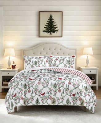 Holiday Pine Cardinal Reversible Microfiber 3-Piece Comforter Sets