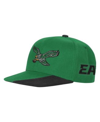 Big Boys and Girls Kelly Green/Black Philadelphia Eagles Side Swipe Retro Snapback Hat
