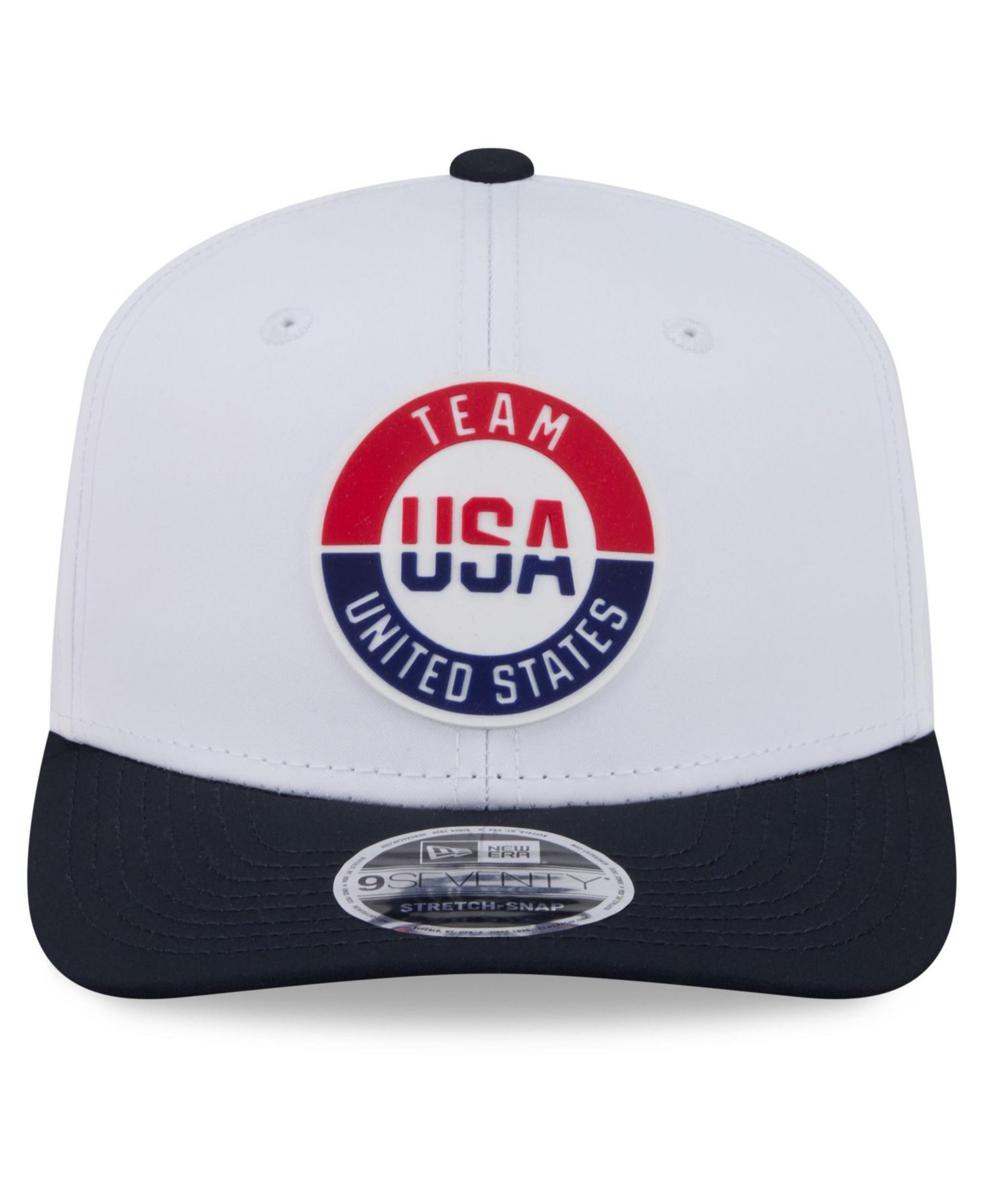 Men's White/Black Team USA Perforated Stars 9SEVENTY Adjustable Hat