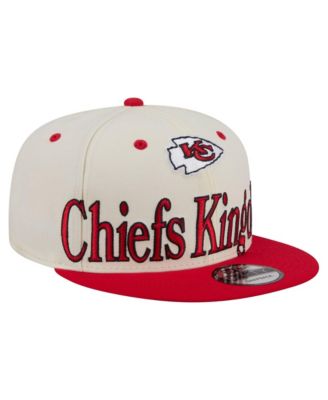 Men's Cream Kansas City Chiefs Oversized Slogan 9FIFTY Snapback Hat
