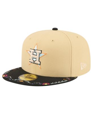 Men's Light Beige Houston Astros Two-Tone Embroidered Visor 59FIFTY Fitted Hat