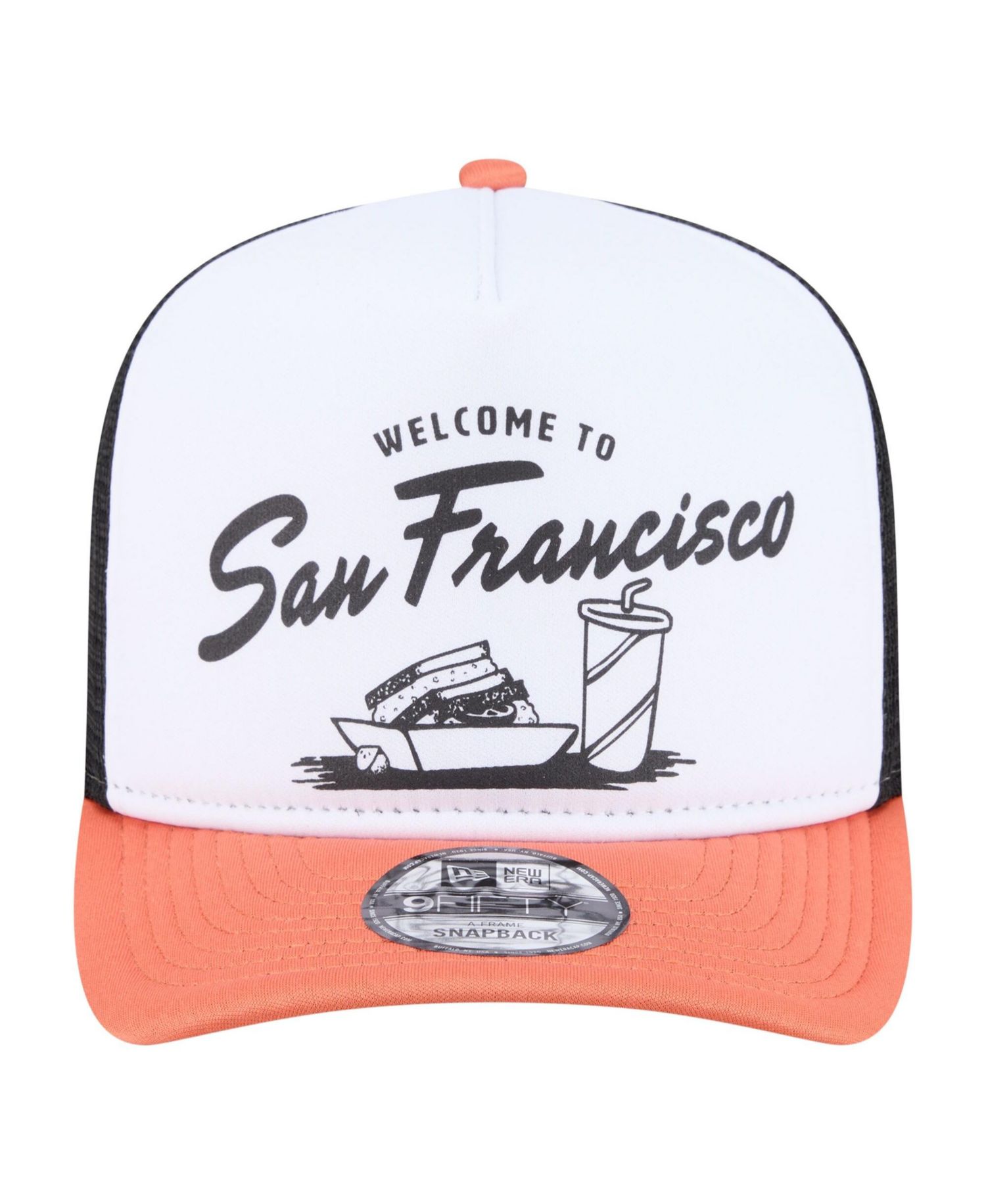 Men's White/Orange San Francisco Giants Foodie A-Frame 9FIFTY Trucker Snapback Hat