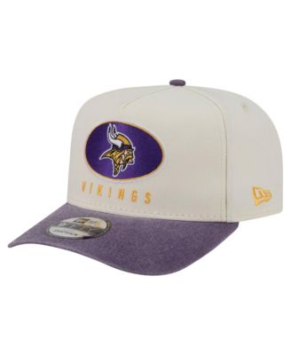 Men's Cream/Purple Minnesota Vikings Washed A-Frame 9FIFTY Snapback Hat