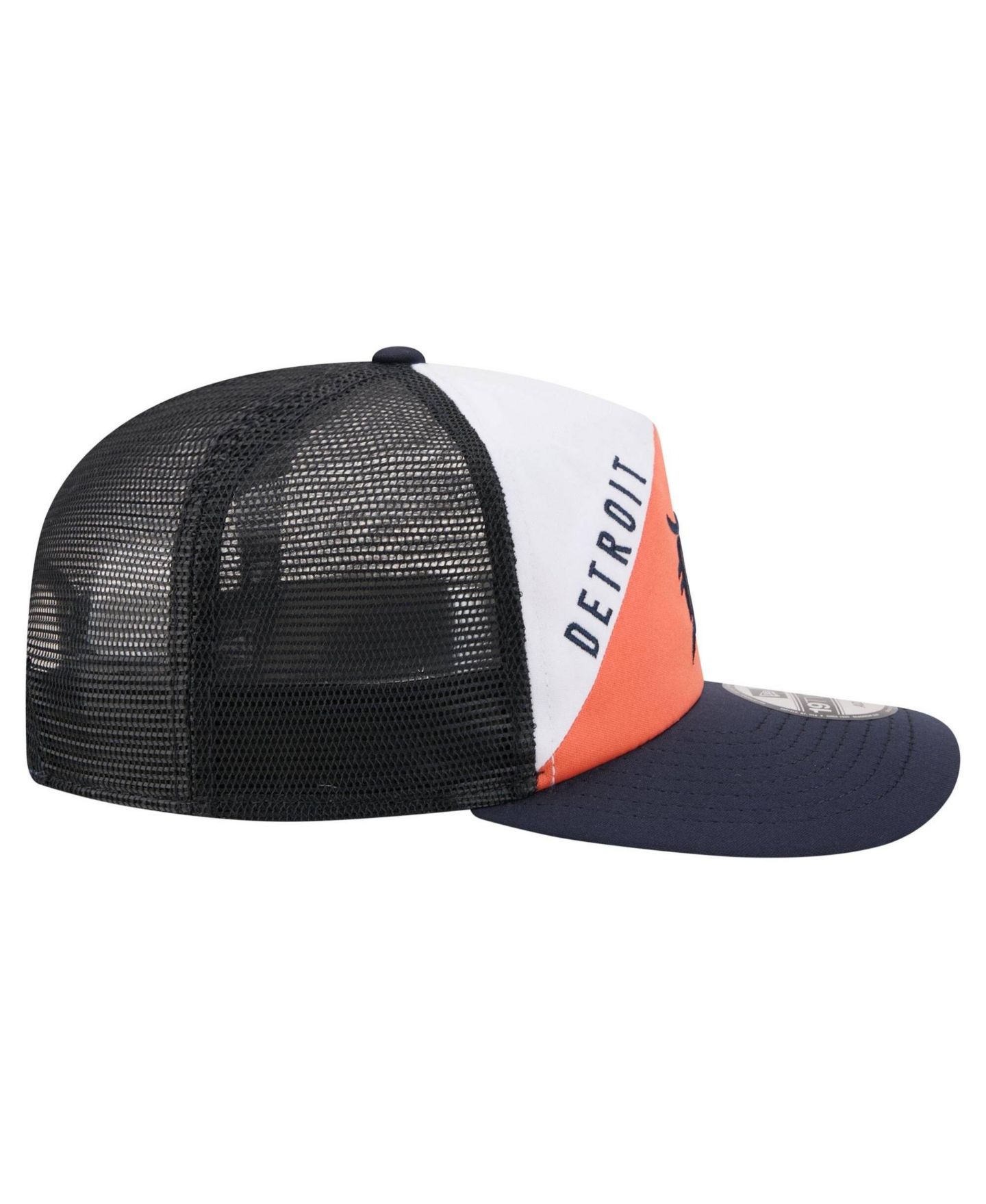 Мужская кепка New Era White/Navy Detroit Tigers Retro Cut 19TWENTY Adjustable Trucker Hat — фото 7