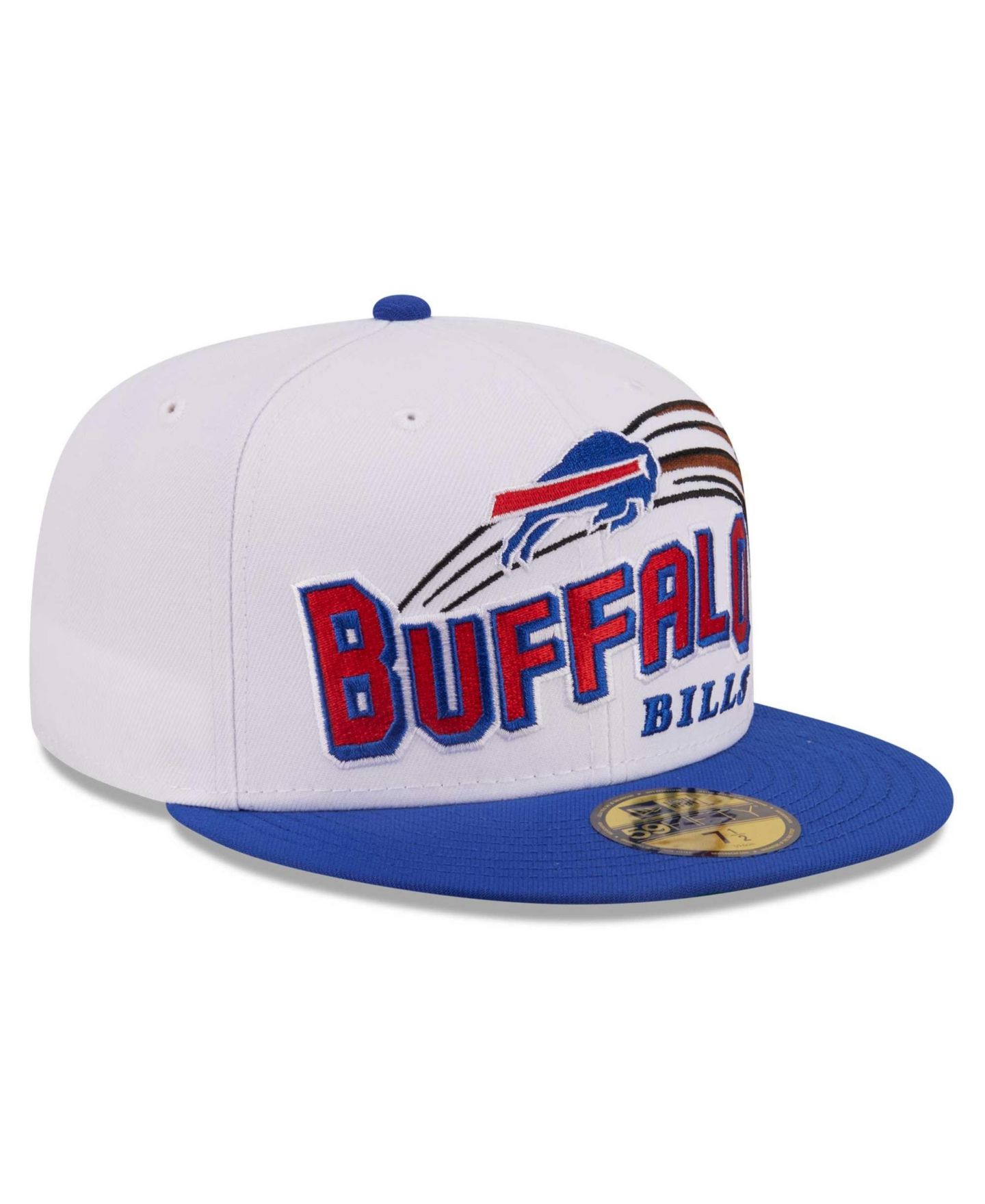 Мужская кепка New Era White/Royal Buffalo Bills Retro Swoop 59FIFTY Fitted Hat — фото 4