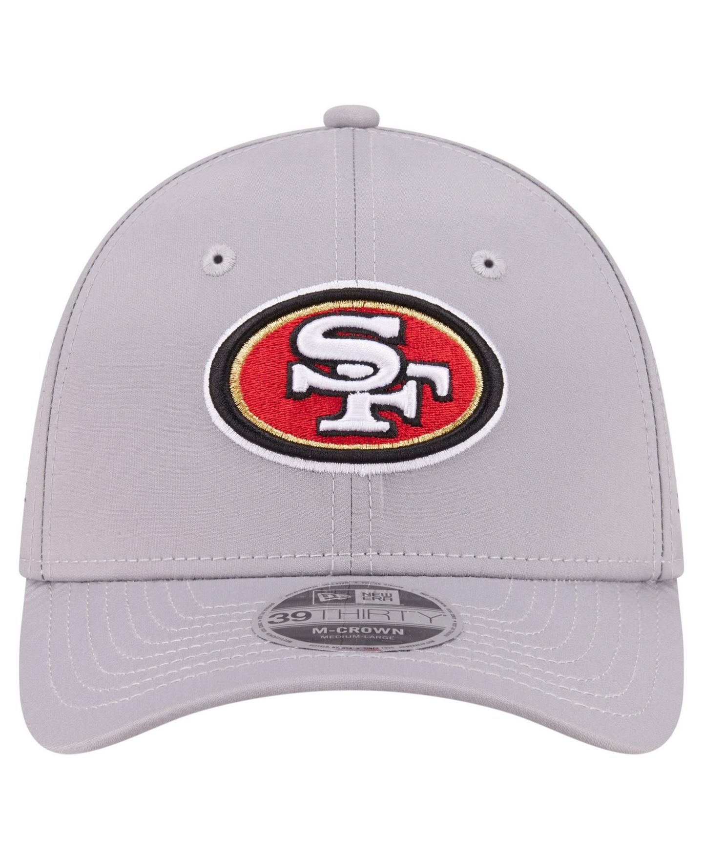Мужская кепка New Era Gray San Francisco 49ers Perforated 39THIRTY M-Crown Flex Hat — фото 2