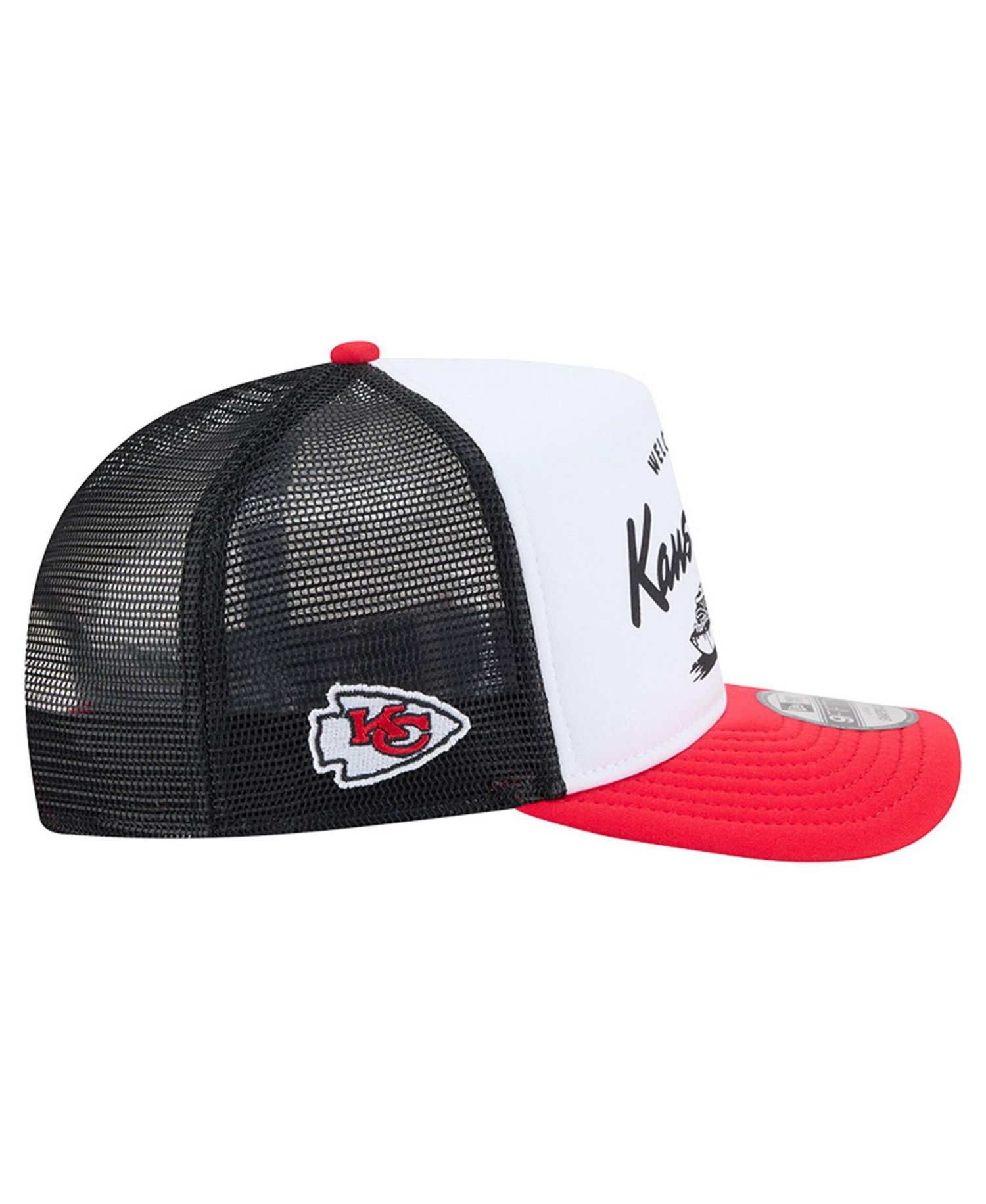 Men's White/Red Kansas City Chiefs Foodie 9FIFTY A-Frame Trucker Snapback Hat