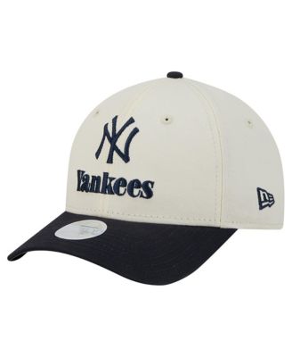 Women's Cream/Navy New York Yankees Primary 9FORTY M-Crown Adjustable Hat