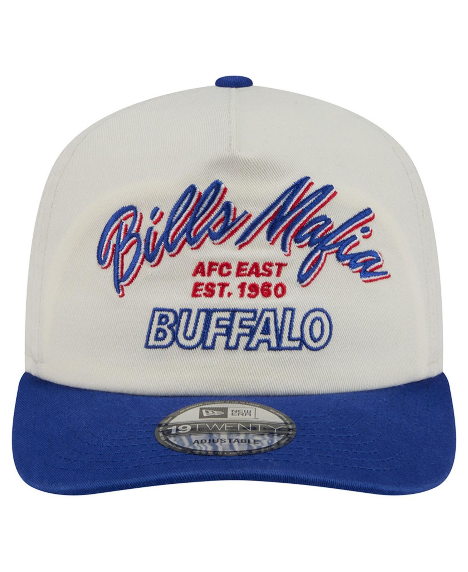 Men's Cream Buffalo Bills Script 19TWENTY Adjustable Hat