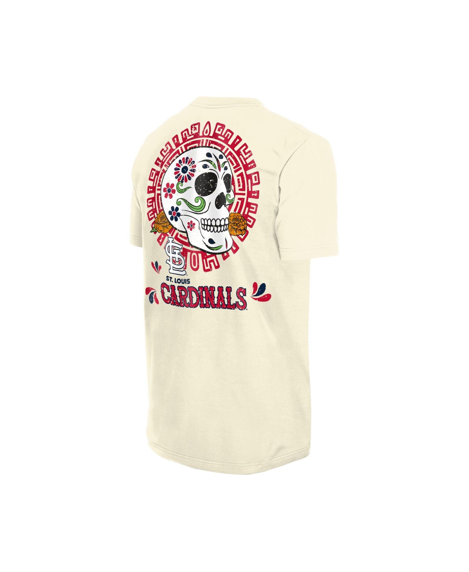 Men's Natural St. Louis Cardinals Dia de los Muertos Sugar Skull T-Shirt