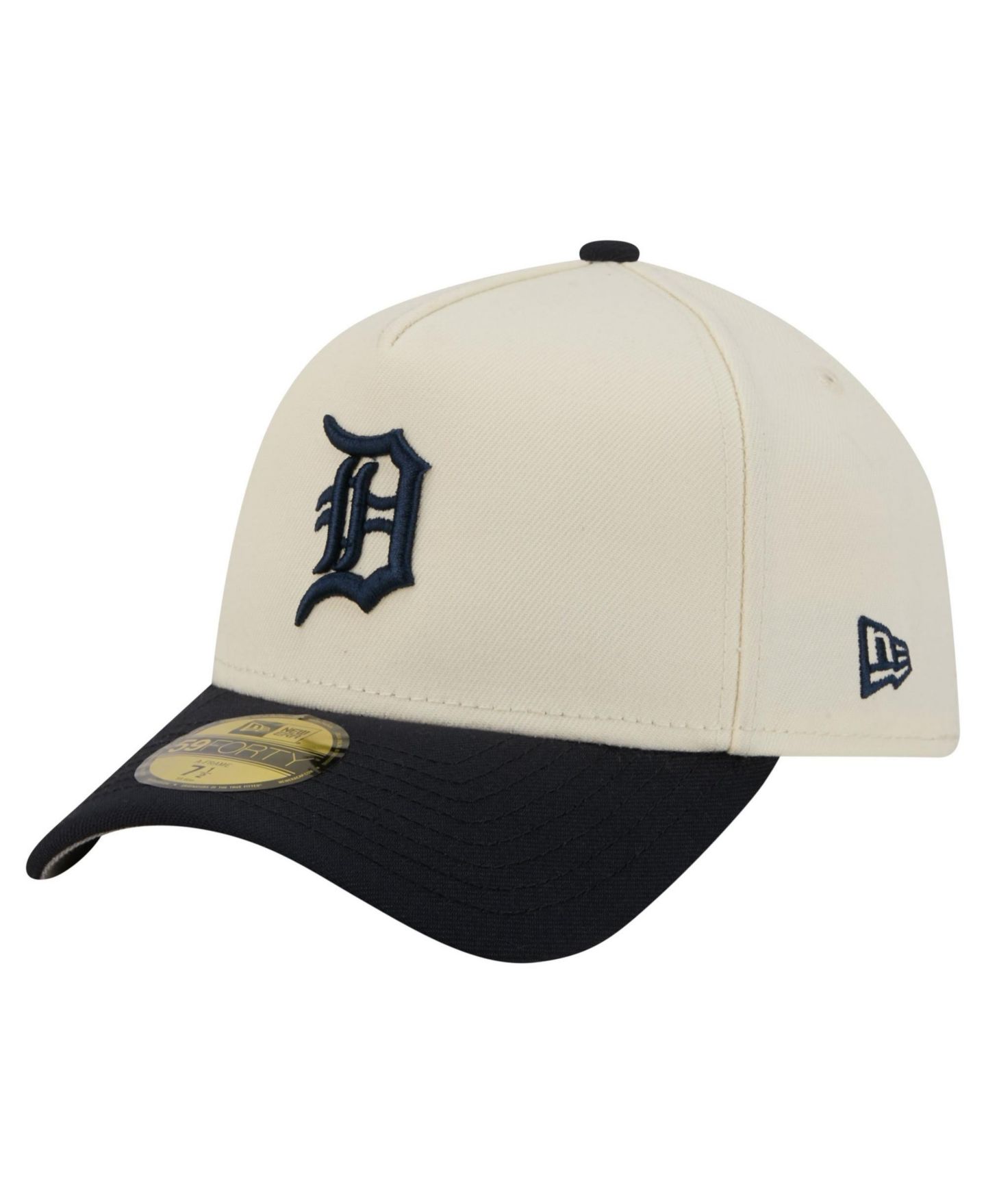 Мужская кепка New Era Cream Detroit Tigers Chrome A-Frame 59FORTY Fitted Hat — фото 3