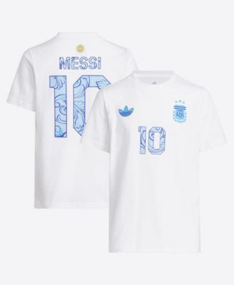Big Boys and Girls Lionel Messi White Argentina National Team 2026 Away Jersey Hook Name Number T-Shirt