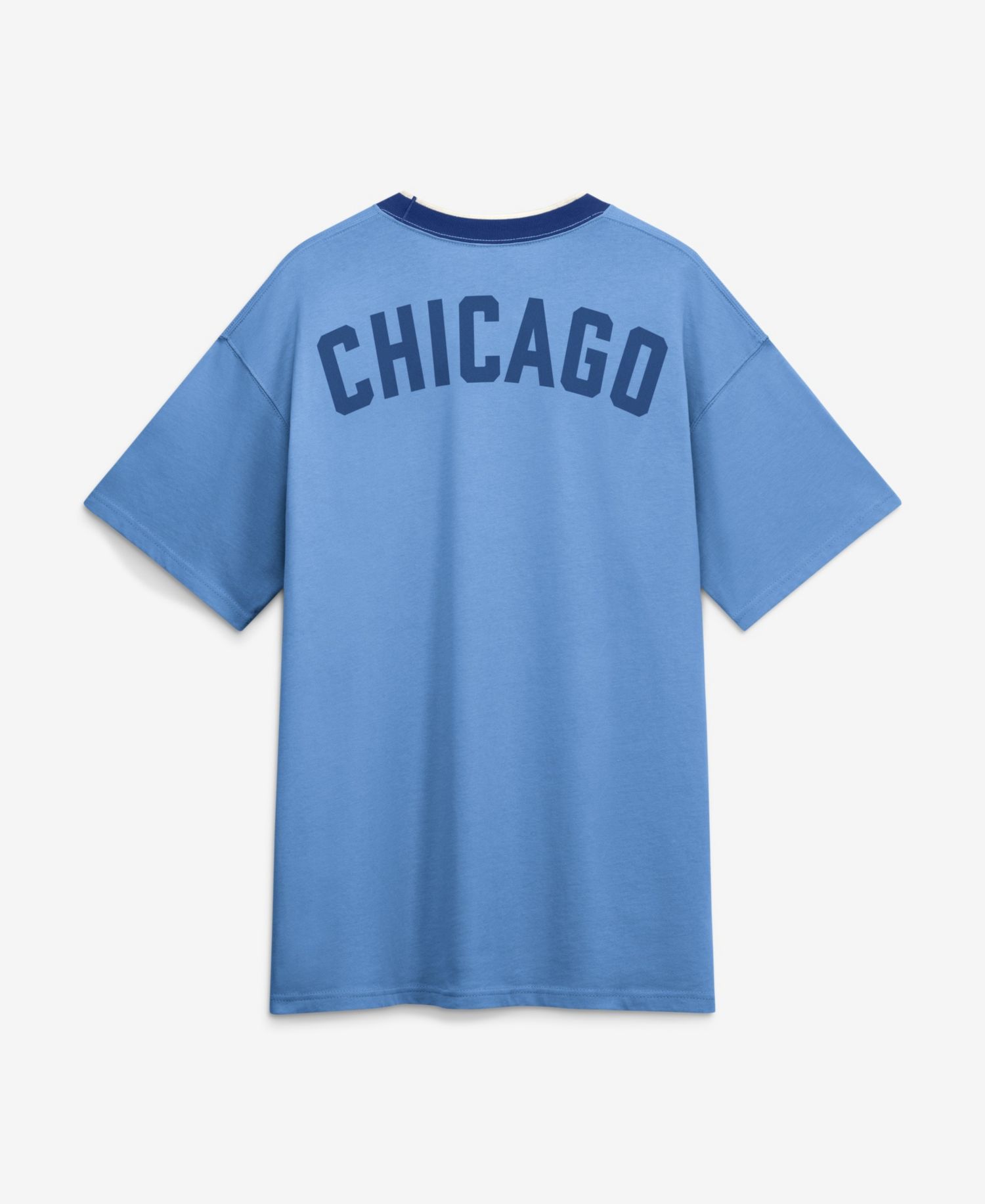 Men's Light Blue Chicago Cubs Cooperstown Collection Ringer T-Shirt