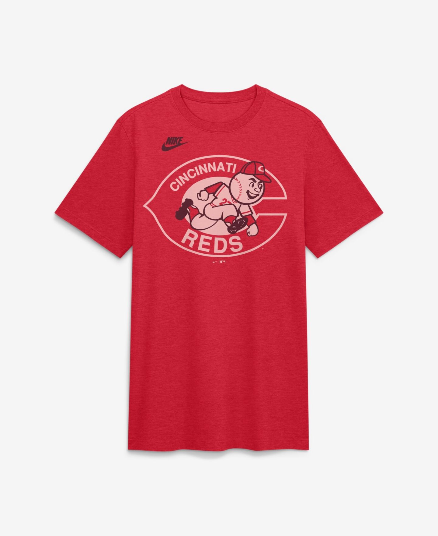 Мужская футболка Nike Heather Red Cincinnati Reds Cooperstown Logo Tri-Blend — фото 2