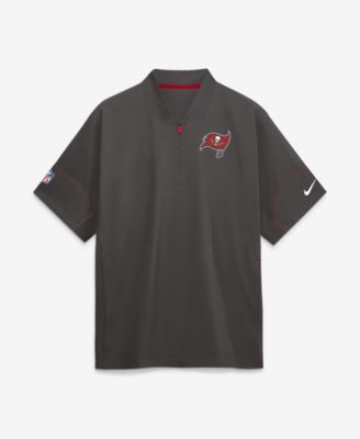 Men's Pewter Tampa Bay Buccaneers Sideline Short Sleeve Quarter-Zip Coaches Jacket