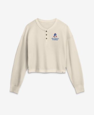 Women's New England Patriots Cropped Long Sleeve Relaxed-Fit Shirt