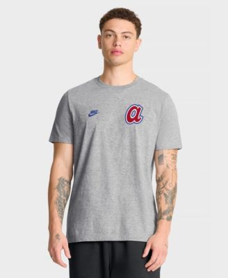 Men's Heather Gray Atlanta Braves Cooperstown 2-Hit T-Shirt