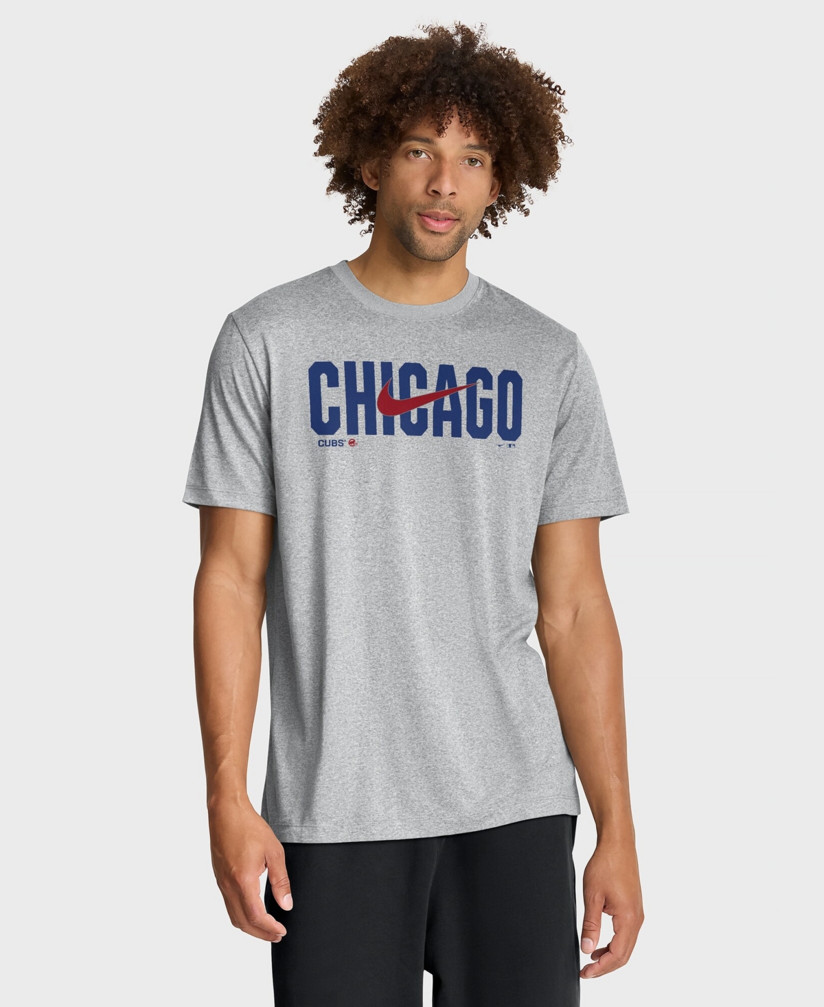 Nike Men's Heather Gray Chicago Cubs Swoosh Legend Dri-fit T-Shirt