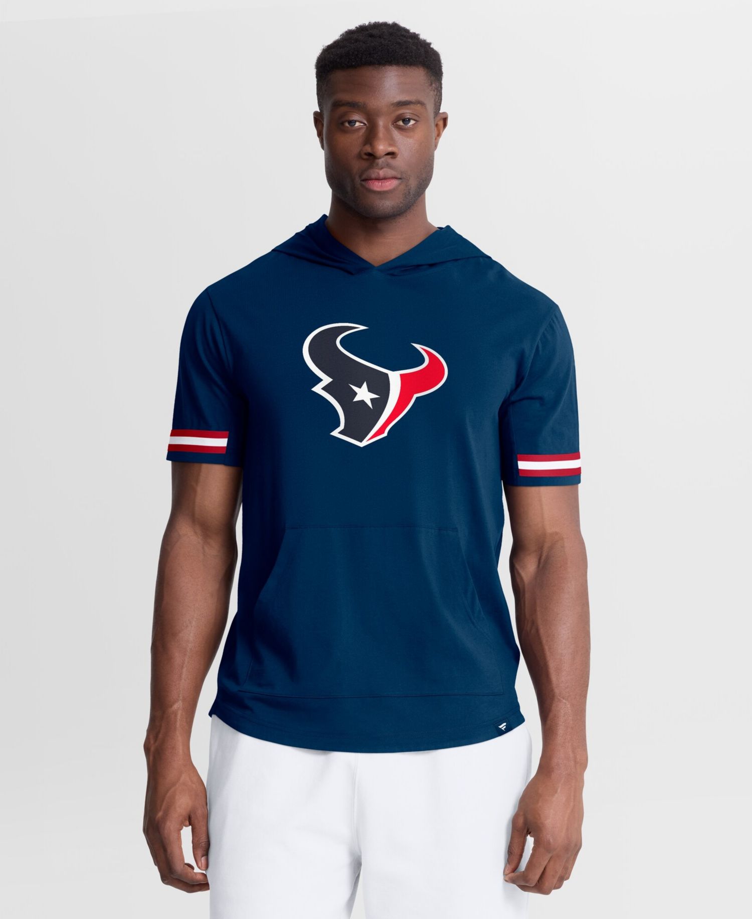 Men's Navy Houston Texans Optimal Play Short Sleeve Hooded T-Shirt