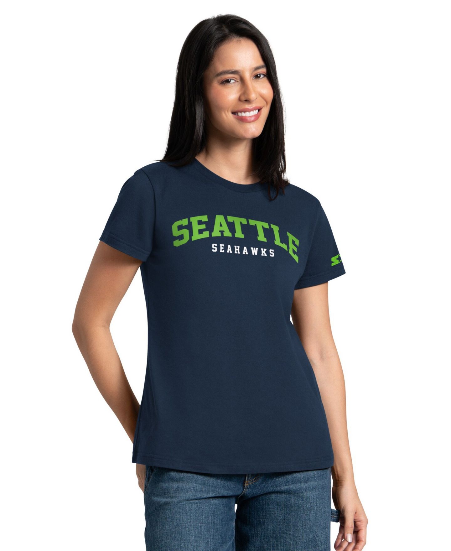 Женские футболки Starter Navy/Neon Green Seattle Seahawks Combo Pack — фото 2