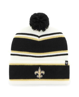 47 Brand Big Boys and Girls White New Orleans Saints Stripling Cuffed Knit Hat with Pom