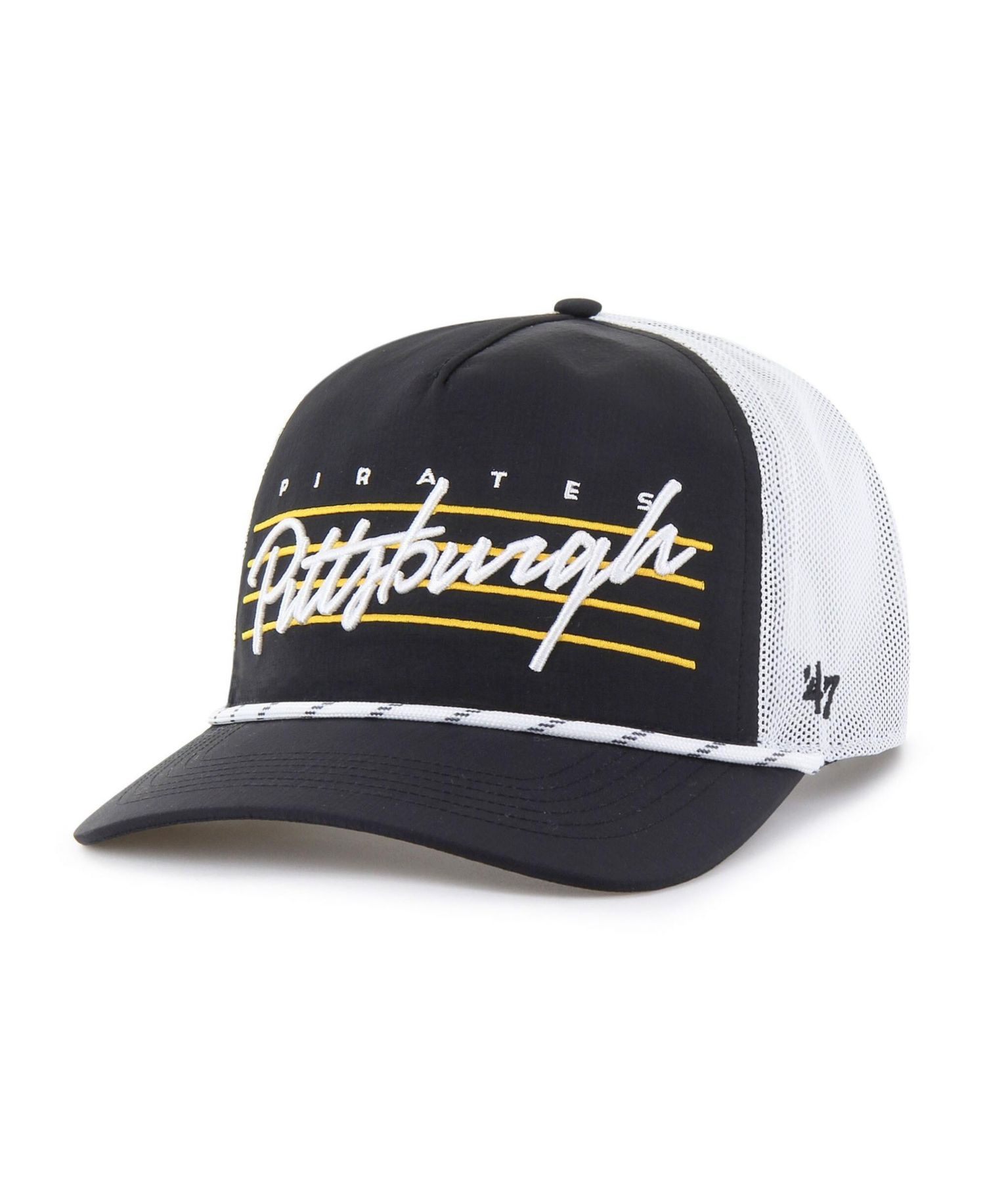 47 Brand Men's Black Pittsburgh Pirates Brrr Downburst Mesh Hitch Adjustable Hat