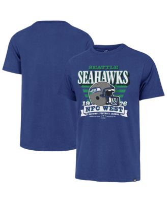 Men's Royal Seattle Seahawks Stripe Splash Franklin Throwback T-Shirt
