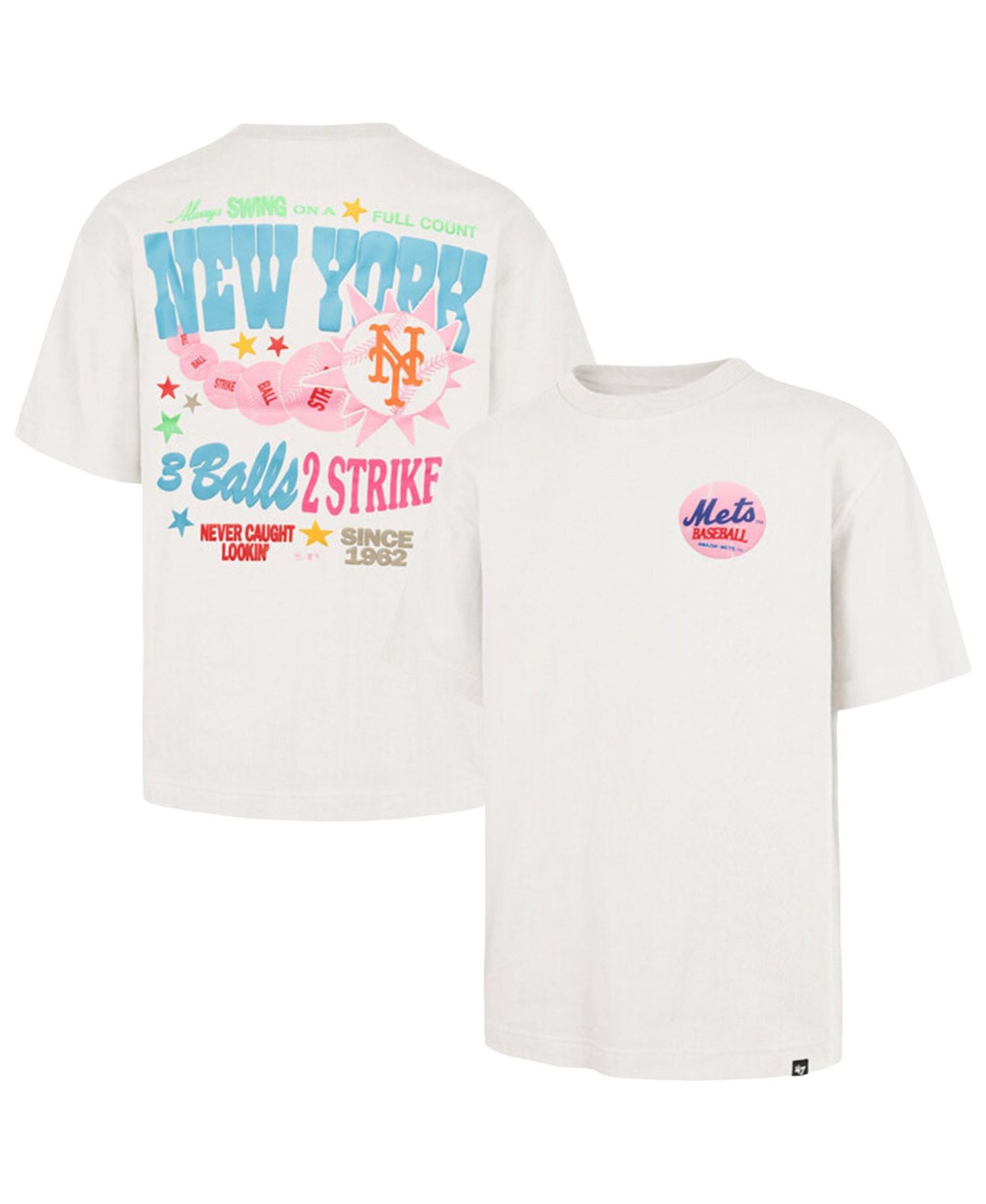 Men's and Women's Cream New York Mets Turnpike Chuck Foundation T-Shirt