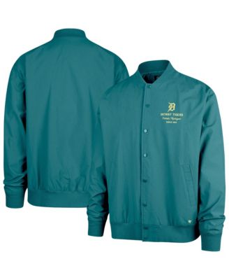 47 Brand Men's Hunter Green Detroit Tigers Anderson Twill Full-Snap Bomber Jacket