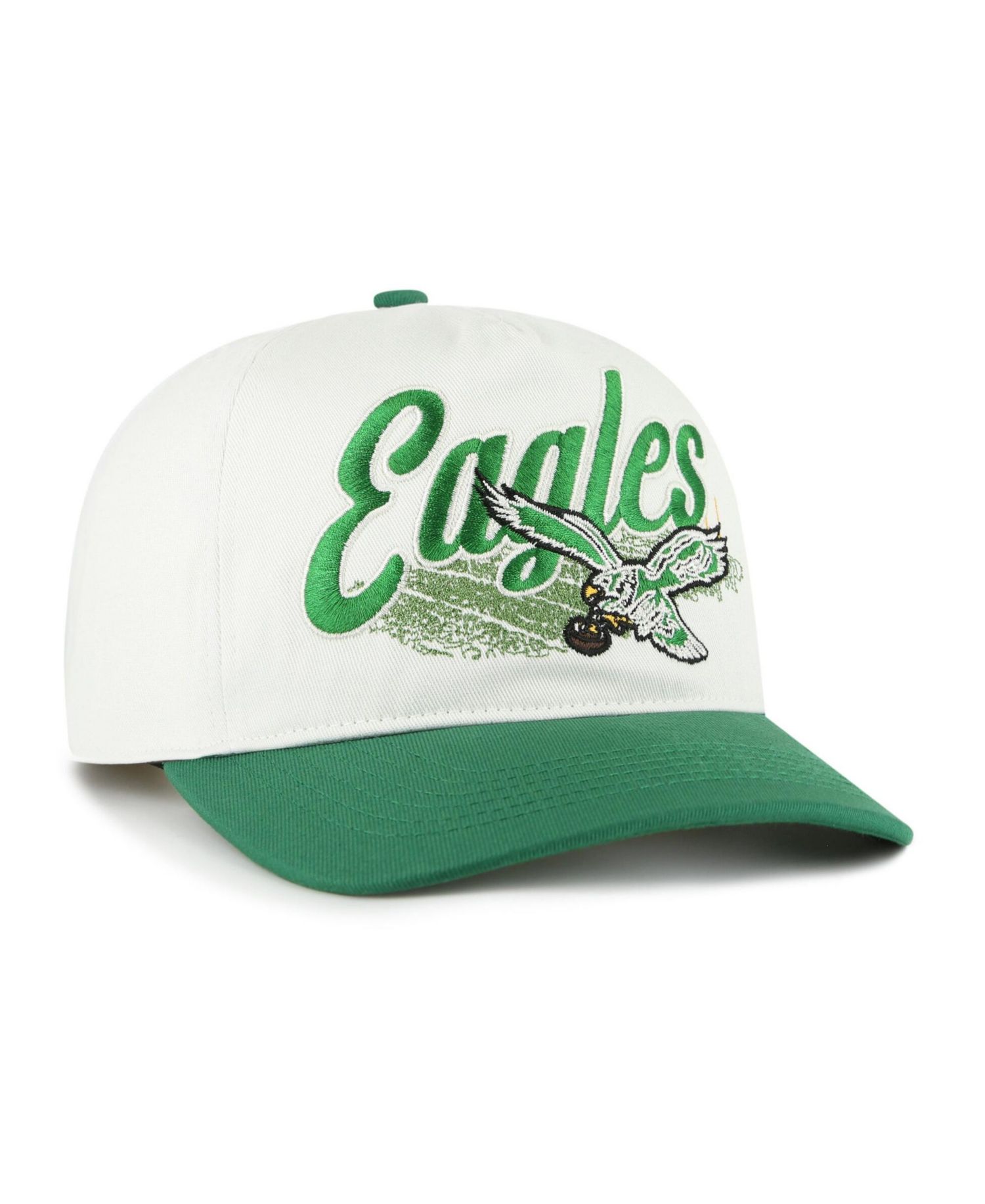 Men's Cream Philadelphia Eagles Throwback Enfield Hitch Adjustable Hat