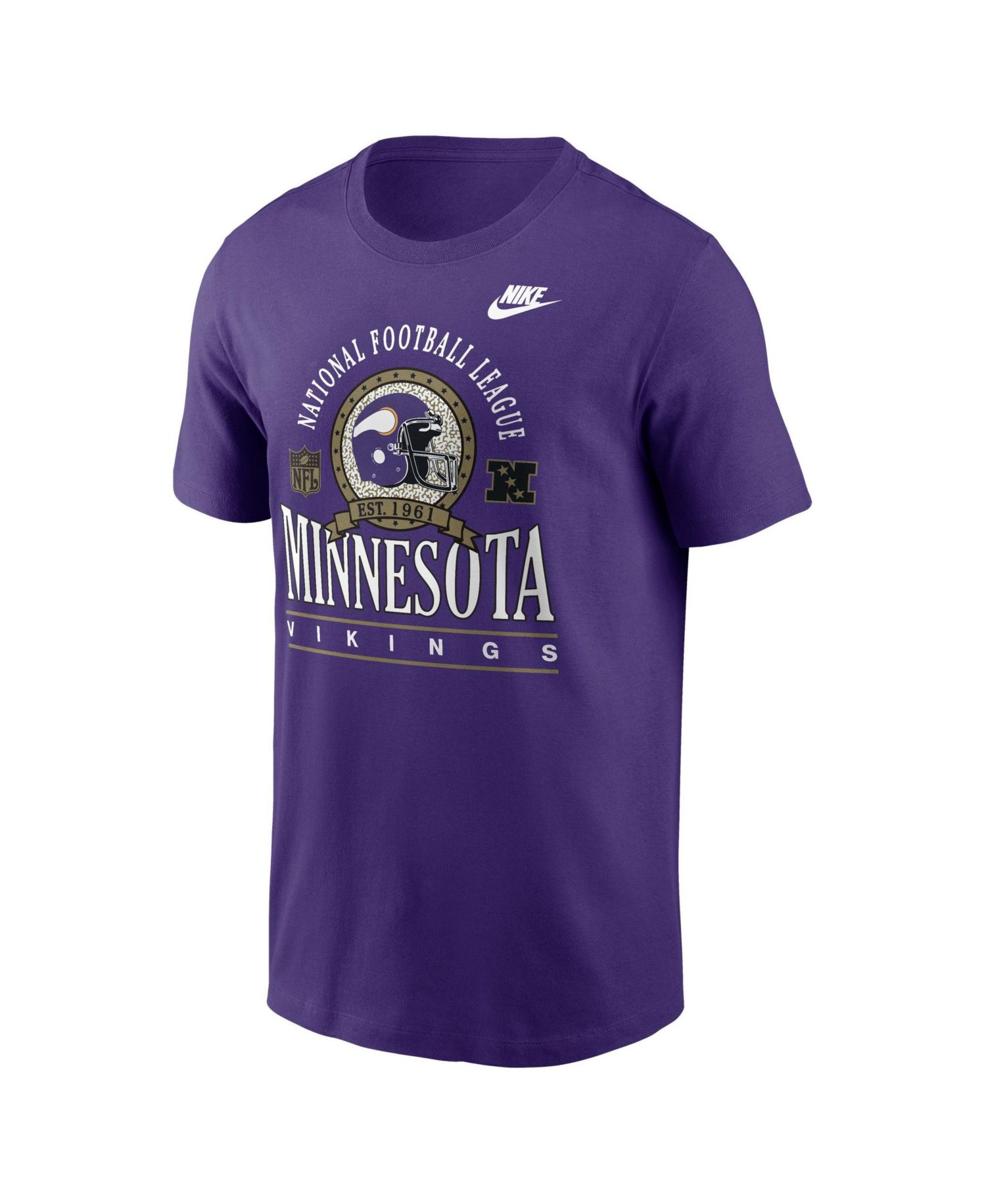 Men's Purple Minnesota Vikings Rewind Team Spirit Essential Cotton T-Shirt