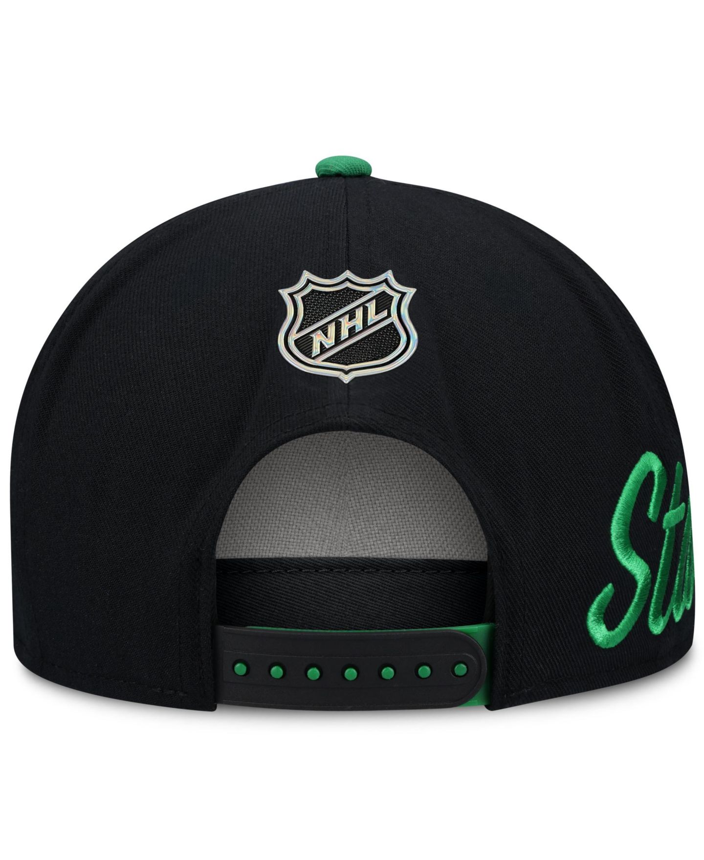 Мужская кепка Fanatics Green/Black Dallas Stars Snapback Hat — фото 3