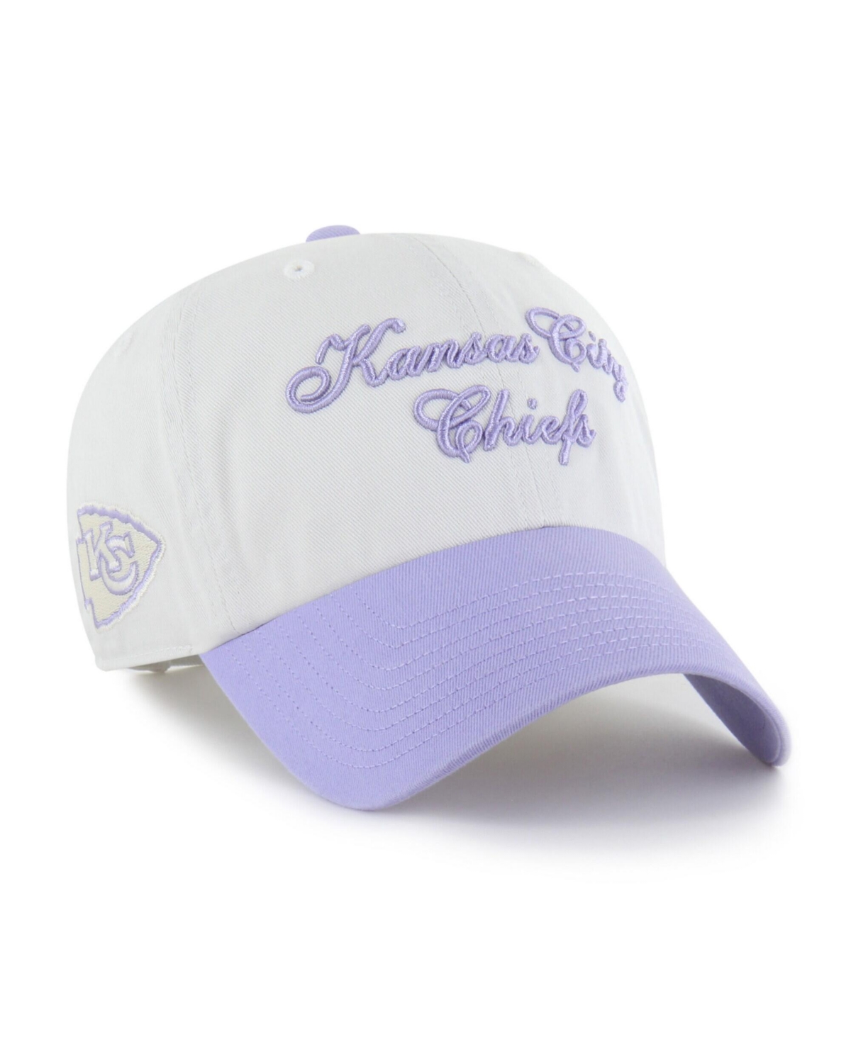 '47 Brand Women's White Kansas City Chiefs Gelato Two-Tone Clean Up Adjustable Hat - White, Purple
