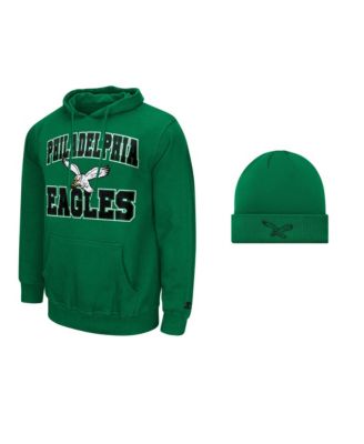 Men's Green Philadelphia Eagles Hoodie and Cuffed Knit Hat Combo Pack