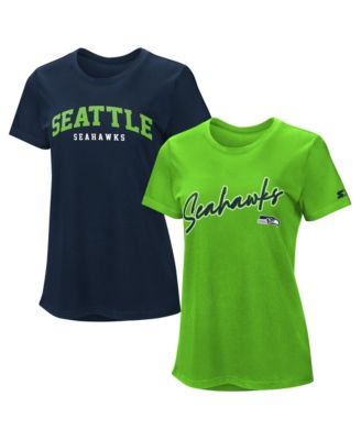 Women's Navy/Neon Green Seattle Seahawks Combo Pack T-Shirt