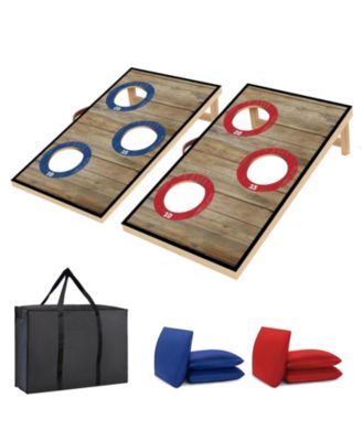 Electronic Cornhole Set Automatic Scoring Wood 8 Bags Carry Case
