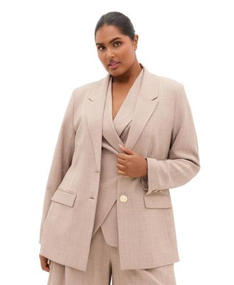 Plus Size Luci Double-Breasted Relaxed-Fit Blazer