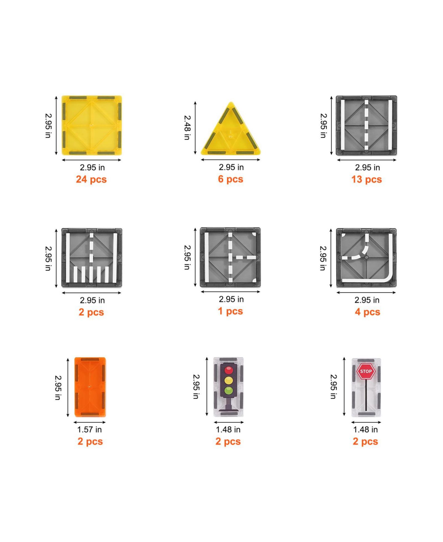 Детский конструктор HONGGE Road Building Tiles 56-Piece Construction Set, Ages 3+, цвет: Синий — фото 5