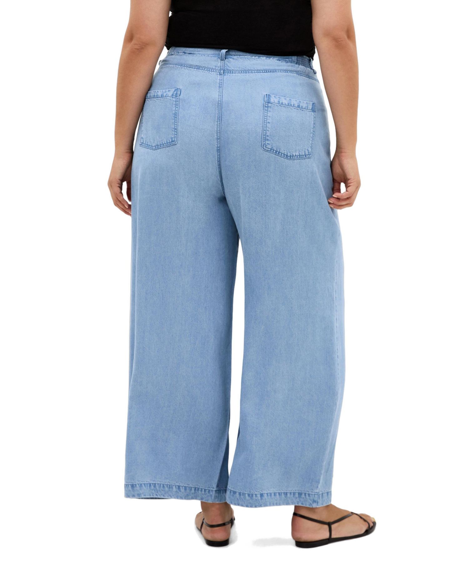 Plus Size Evani Soft Denim Wide Leg Pant