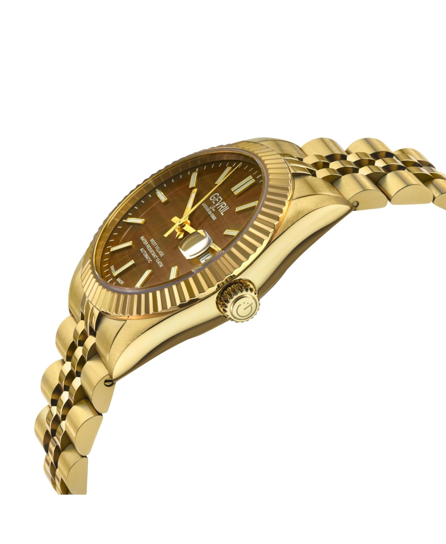 Мужские часы Gevril Swiss Made West Village Swiss Automatic IP Stainless Steel Bracelet Watch — фото 3