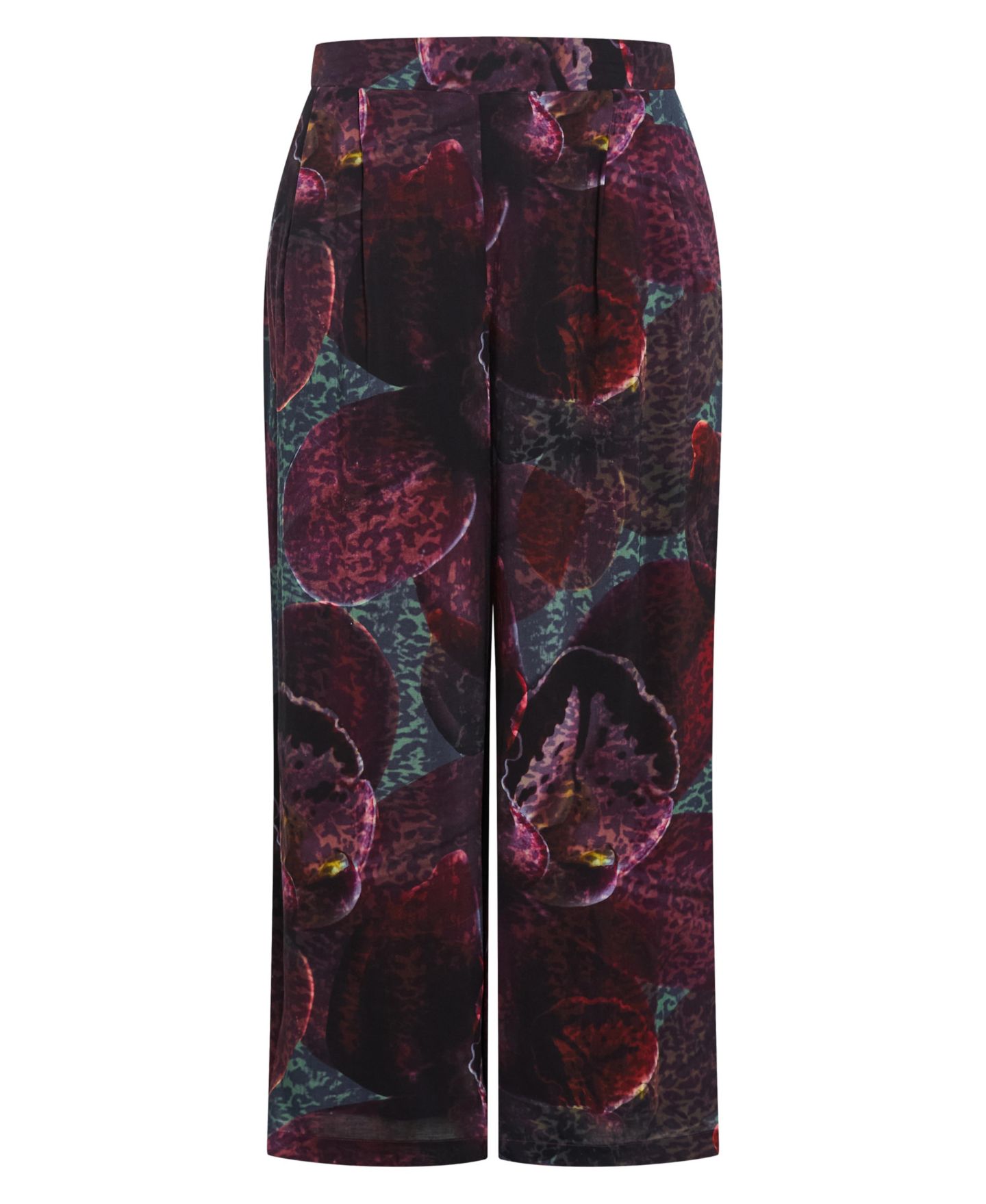 Женские брюки CITY CHIC Plus Size Piper Orchid Print Wide Leg Pant, цвет: Чёрный орхидея — фото 4
